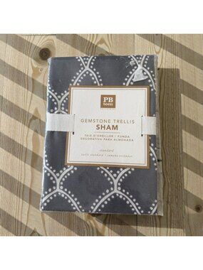 POTTERY BARN Teen Gray Gemstone Trellis Sham NEW NIP